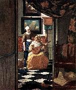Jan Vermeer The Love Letter painting